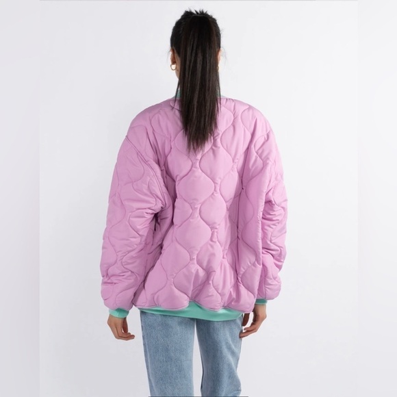 Khrisjoy NWT Quilted Bomber Jacket in Mauve Sz 0 (S) - Picture 2 of 8
